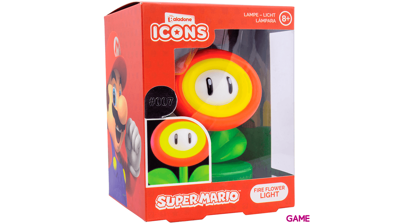 Lampara Super Mario Fire Flower Icon Light de 10 cm