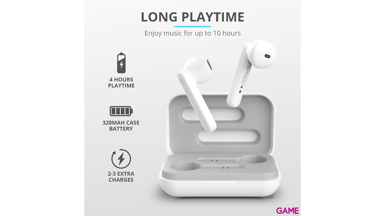 Trust Primo Touch Bluetooth Blanco - Auriculares