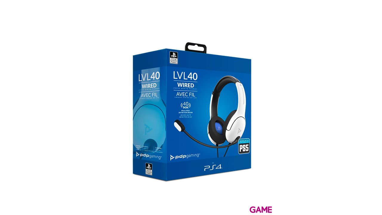 Auriculares PDP Airlite Blancos PS5-PS4 -Licencia oficial-