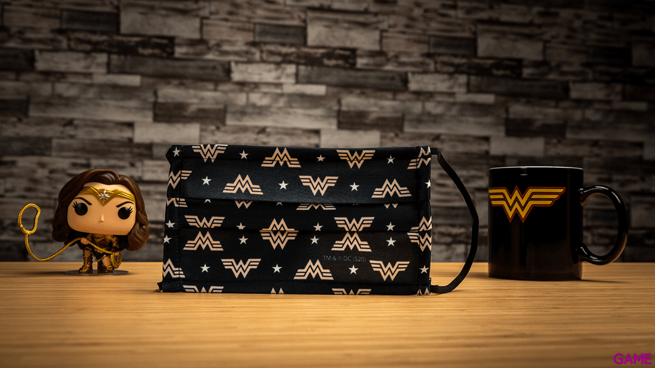 Mascarilla Wonder Woman Negro Mediana