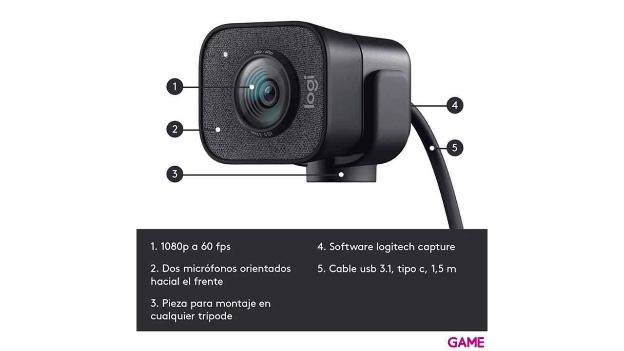 Logitech StreamCam USB-C 1080p  - GRAPHITE - WebCam