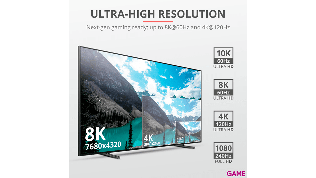 Trust Ruza 2.1 8K PC - PS5 - PS4 - XBOX - Switch - Cable HDMI