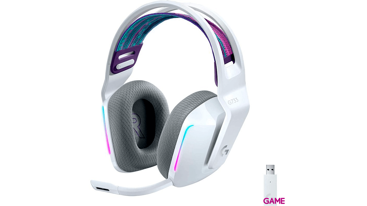 Logitech G733 LIGHTSPEED Wireless RGB Blanco PC - PS5 - PS4 - Switch - Movil - Auriculares Gaming