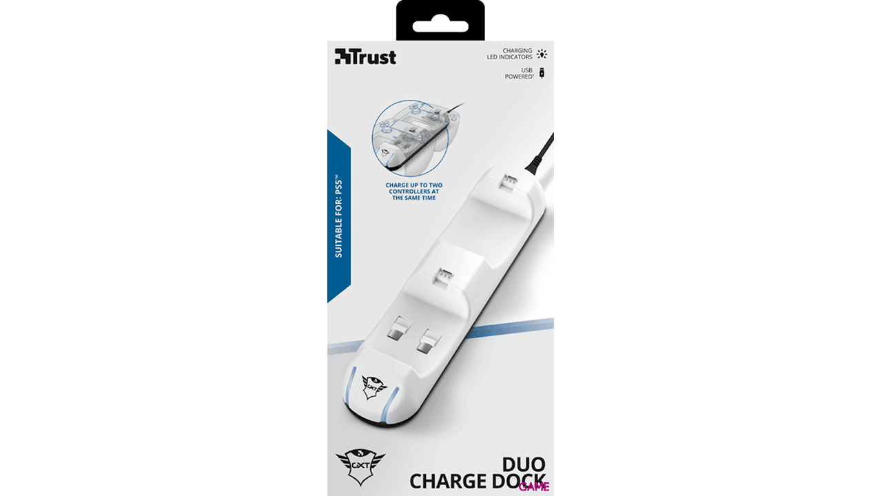 Trust GXT251 Dual Mandos PS5 - Cargador