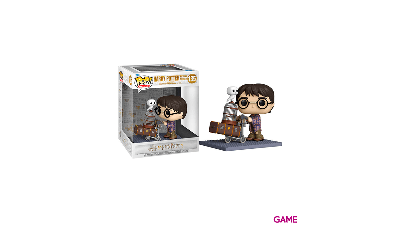 Figura POP Harry Potter Deluxe: Harry Empujando Trolley