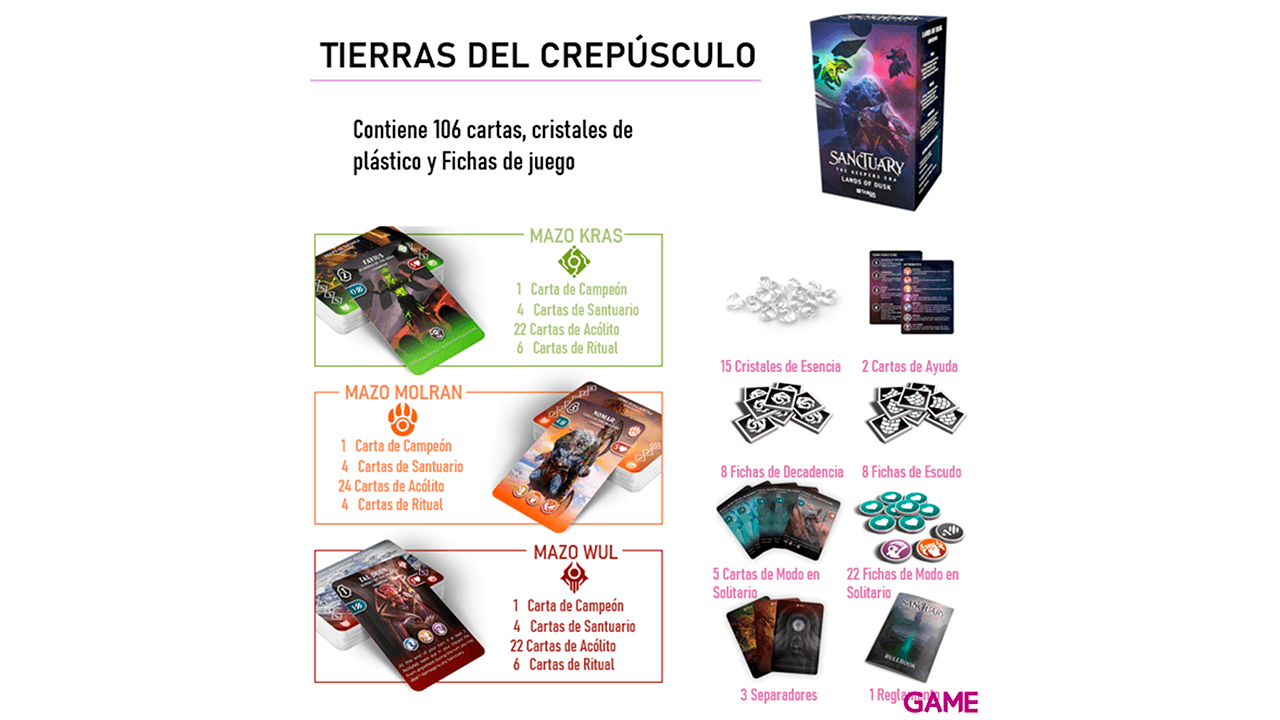 Juego de Mesa Sanctuary: Tierras del Crepúsculo