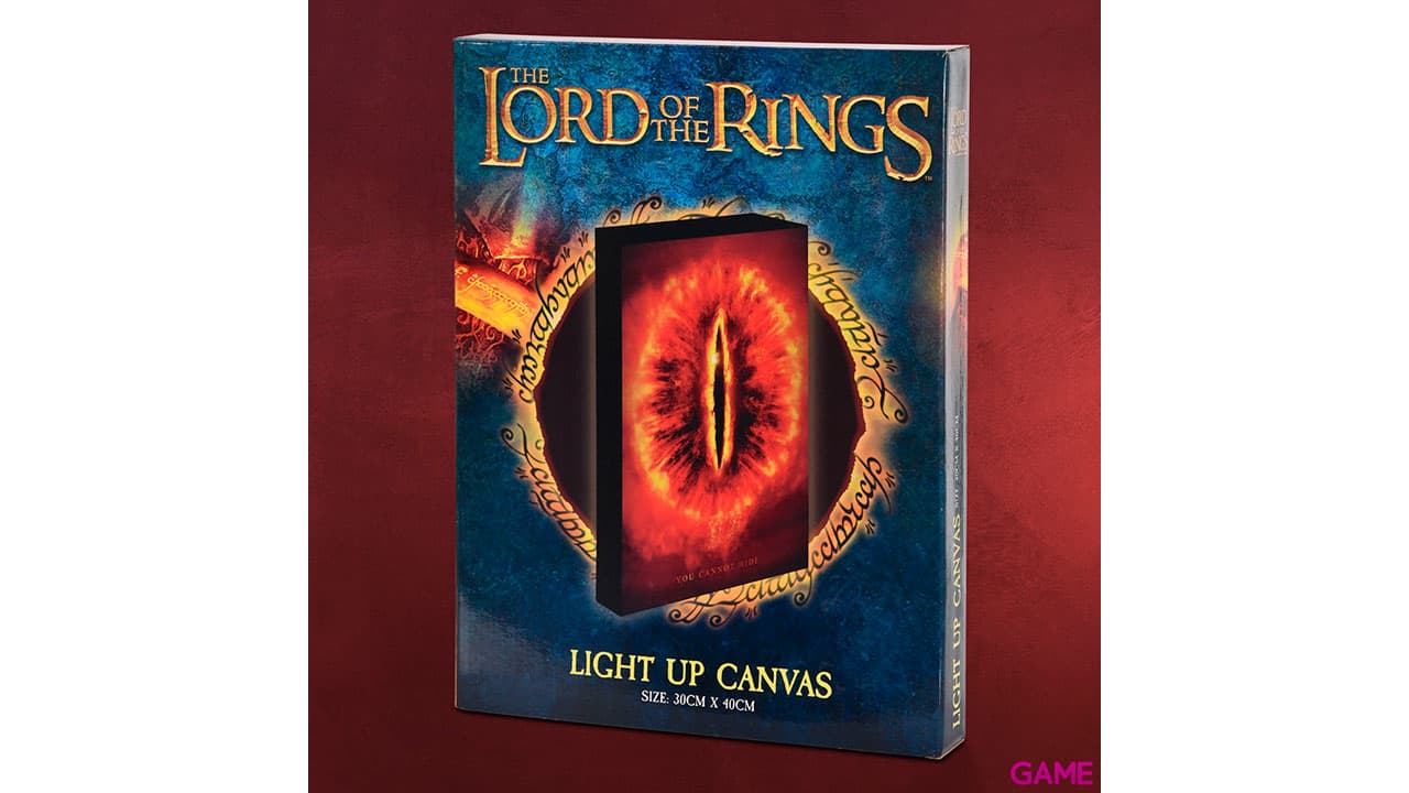 Lienzo con Iluminación 30x40cm El Señor de los Anillos: Ojo de Sauron
