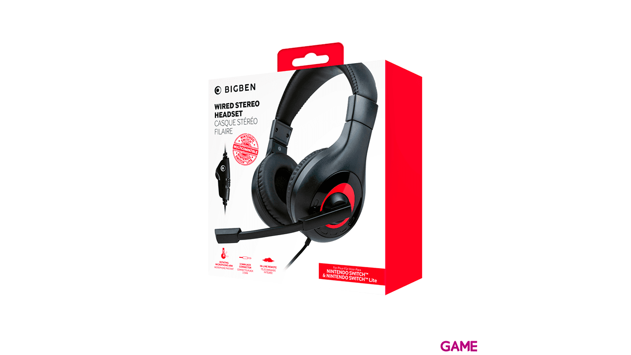 Auricular Estéreo con Cable para Nintendo Switch y Switch Lite