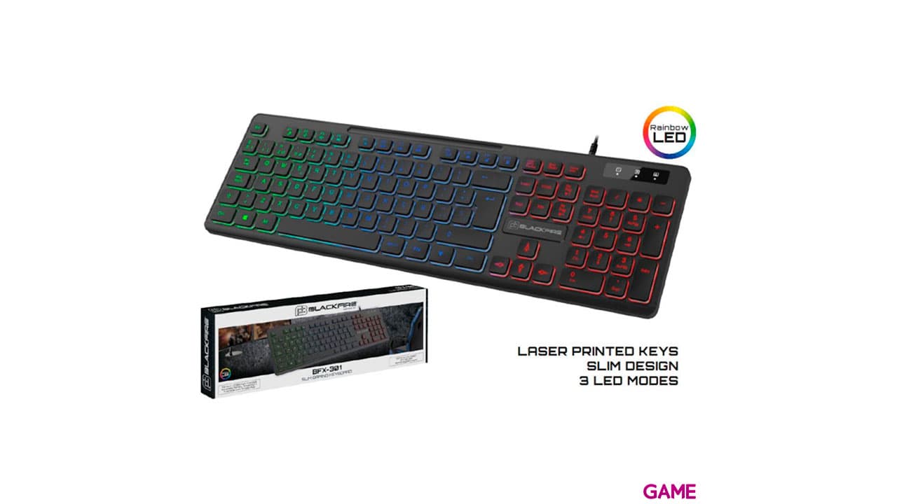Teclado Gaming Slim Blackfire BFX-301 RGB