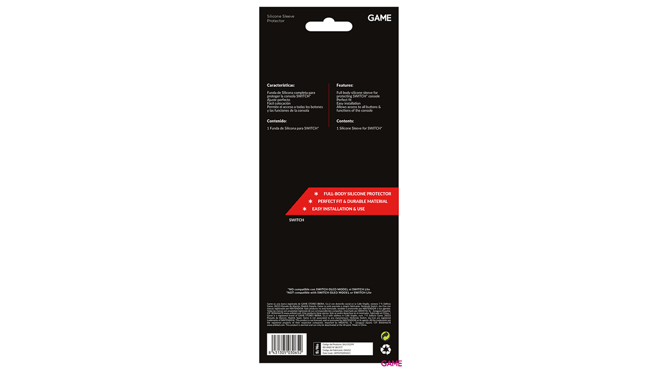 GAME GM652 Funda de Silicona para Nintendo Switch