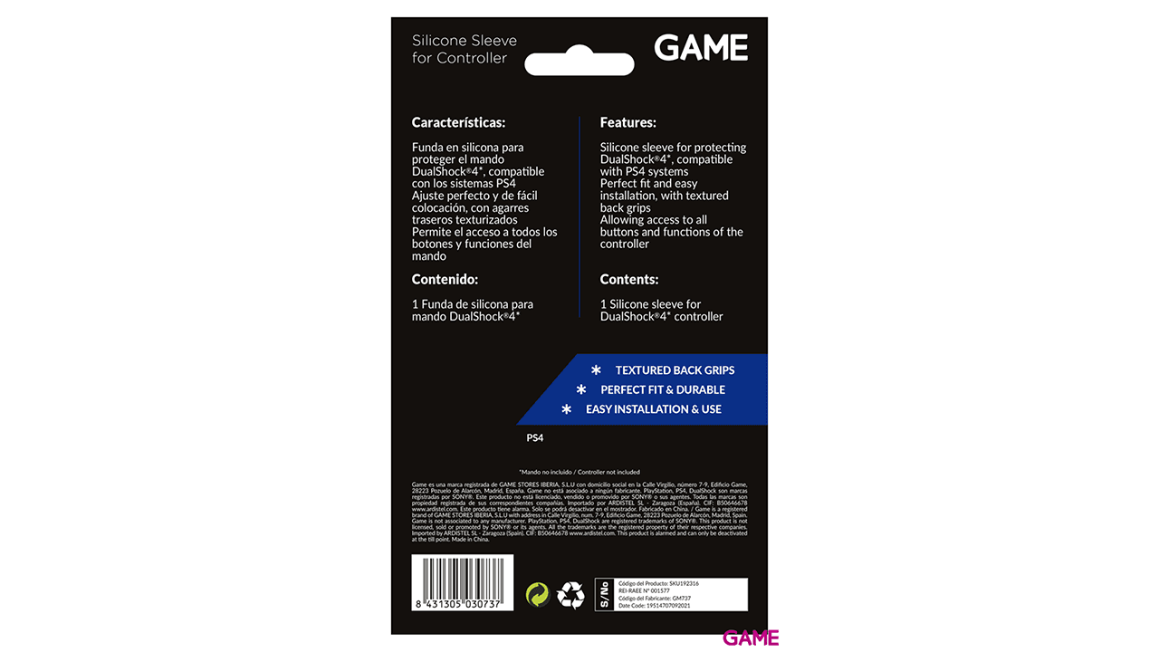 GAME GM737 Funda Silicona para Mando DualShock4