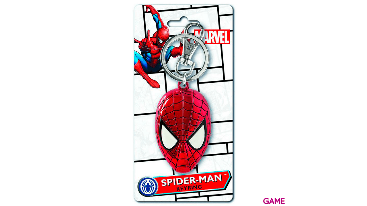 Llavero metalico Marvel mascara Spiderman de 6 cm