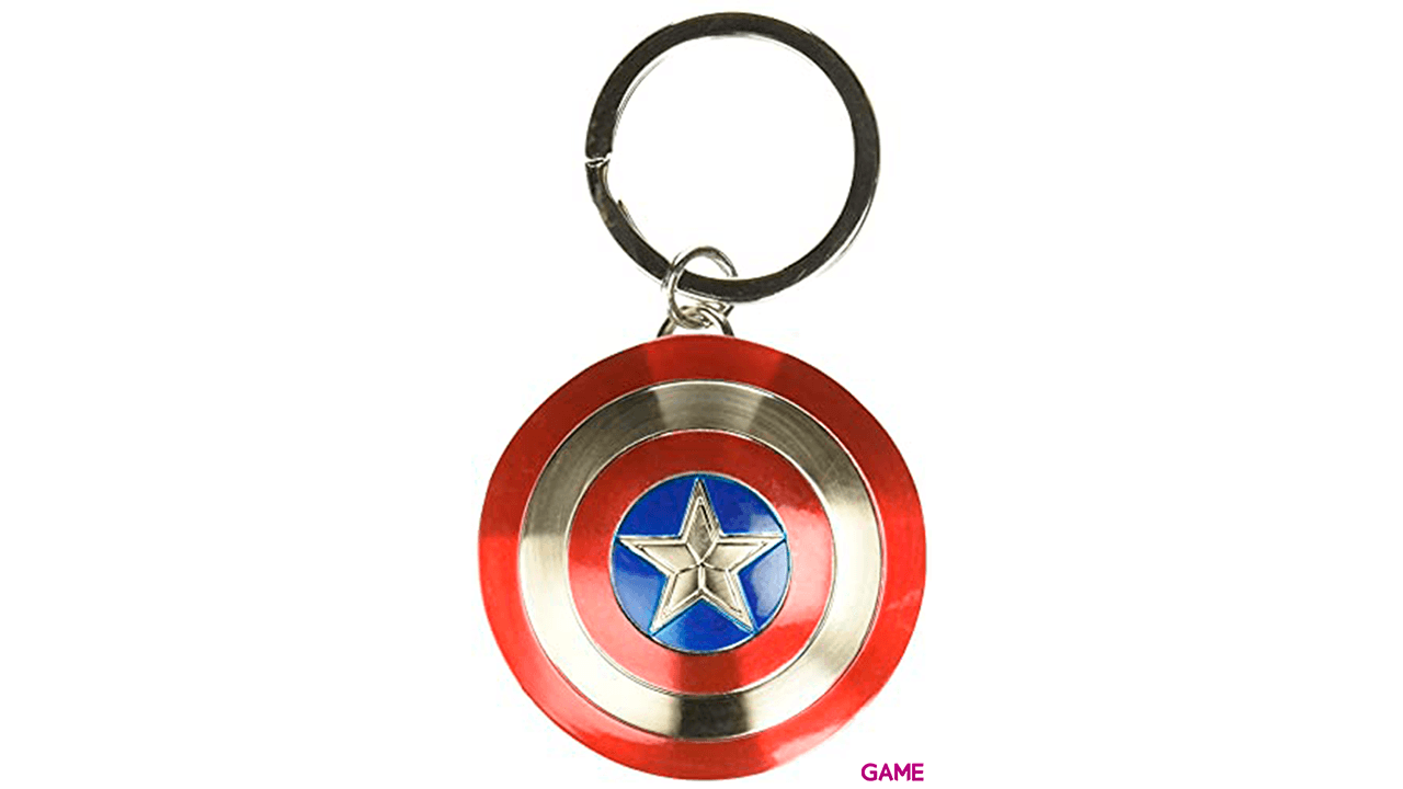 Llavero metalico Marvel Escudo Capitan America de 6 cm