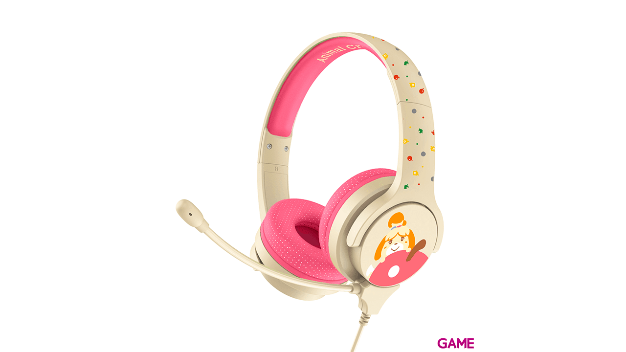 Auriculares OTL Animal Crossing Isabelle Rosa y Crema Interactivos