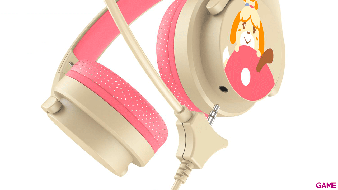 Auriculares OTL Animal Crossing Isabelle Rosa y Crema Interactivos