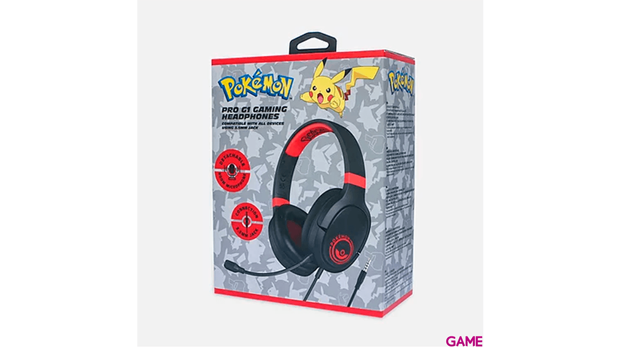 Auriculares OTL Pro G1 Pokémon Pokeball Rojo y Negro