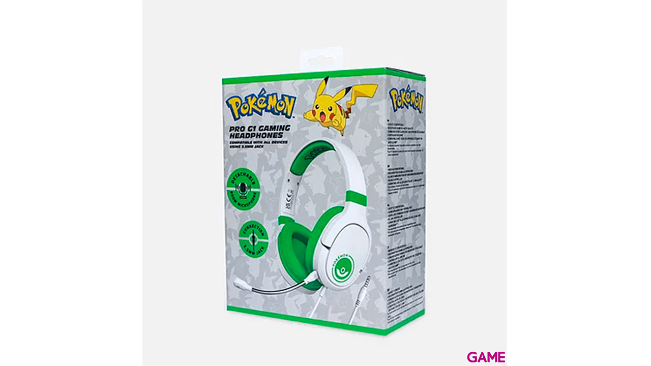 Auriculares OTL Pro G1 Pokémon Pokeball Blanco y verde