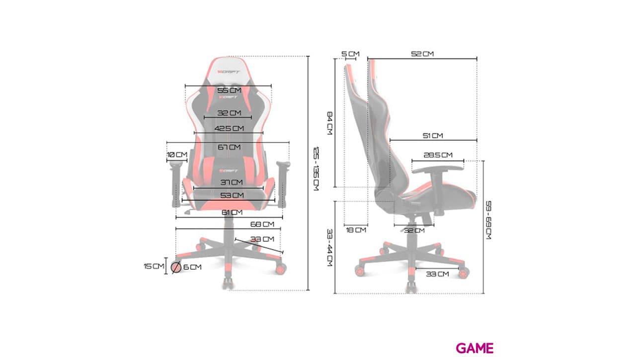 DRIFT DR175 Negro Rosa Blanco - Silla Gaming