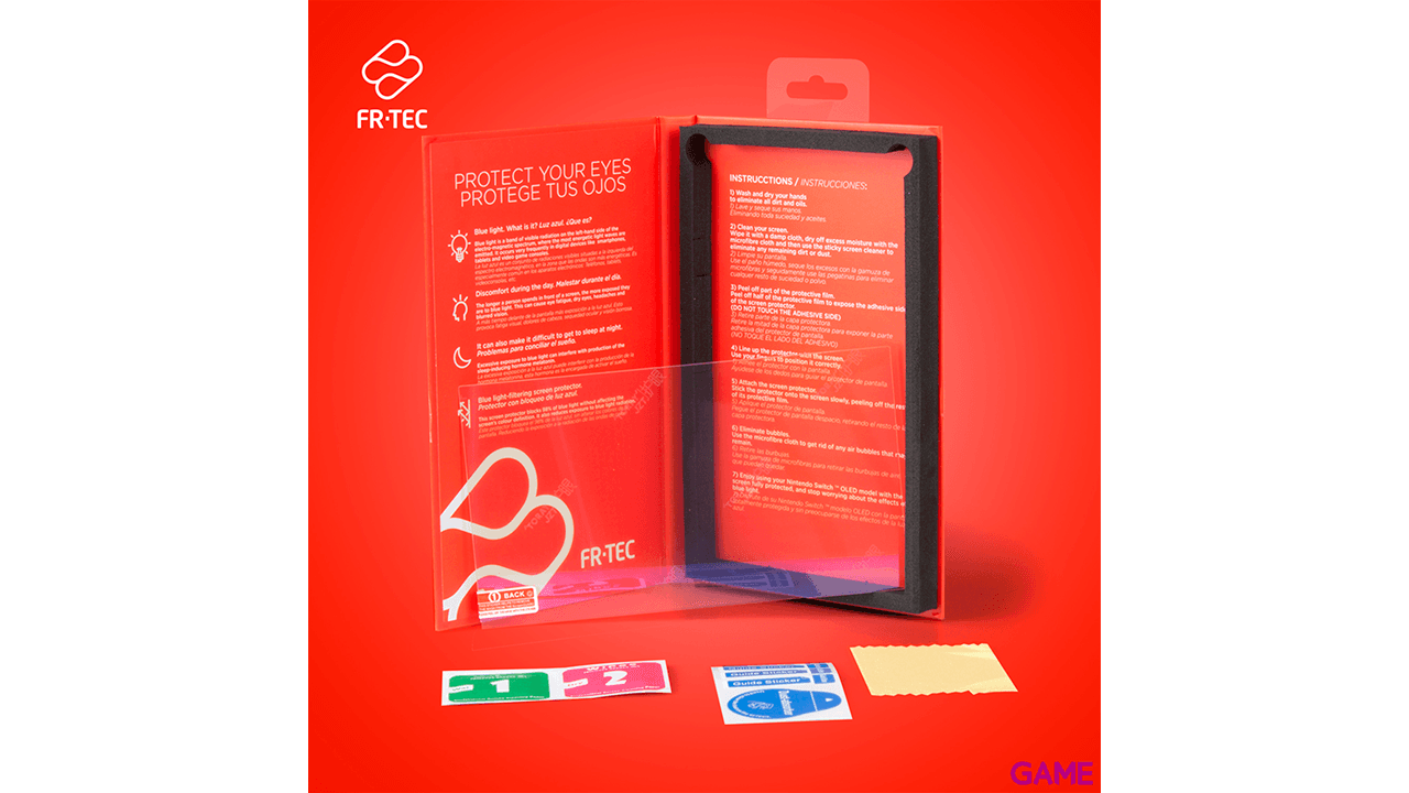 Protector de Cristal Templado anti luz azul para NSW OLED FR-Tec