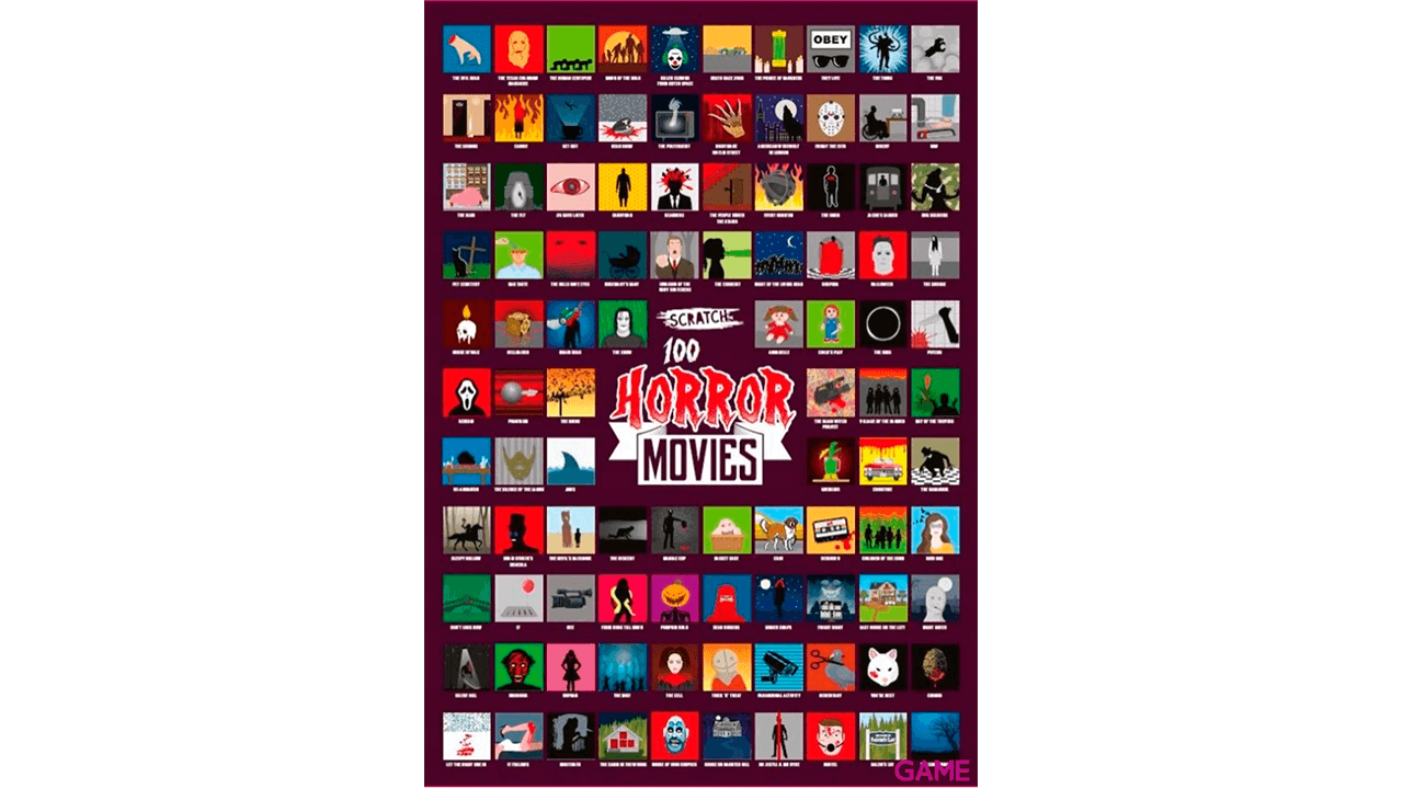 Poster Scratch: 100 Películas de Terror