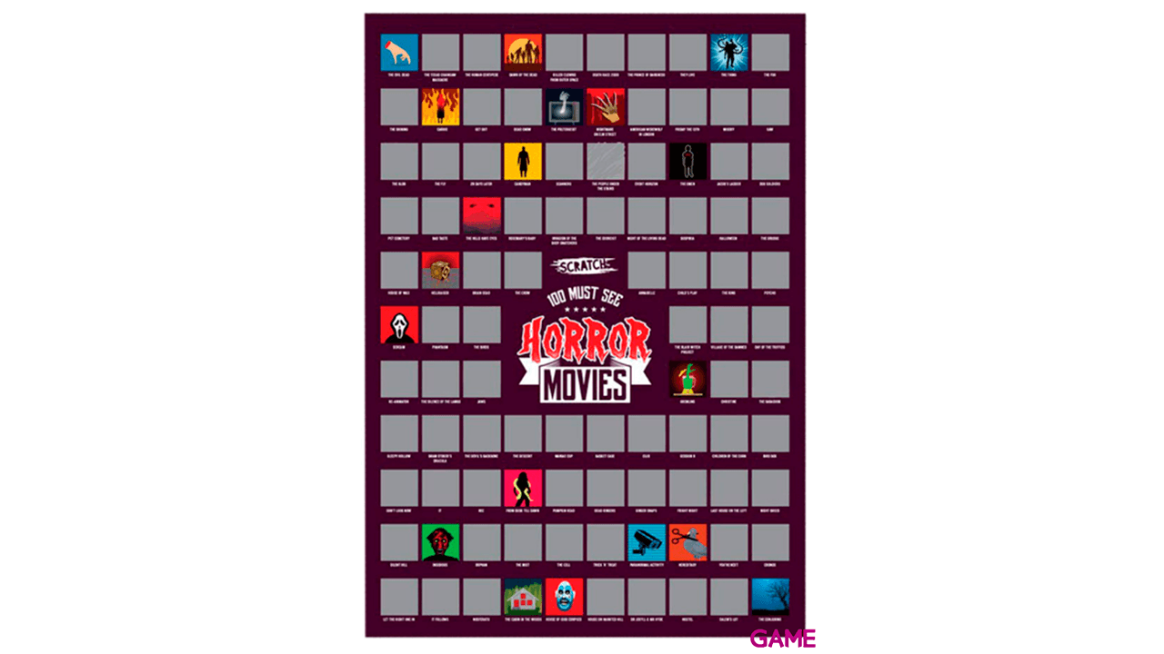 Poster Scratch: 100 Películas de Terror
