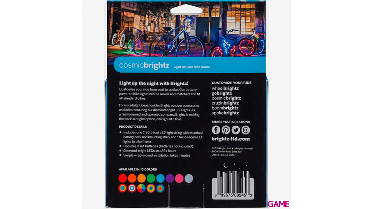 Luces para Cuadro de Bicicleta Brightz Azul