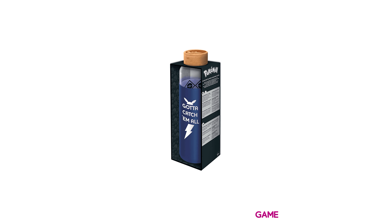 Botella cristal Pokemon funda silicona 585ml