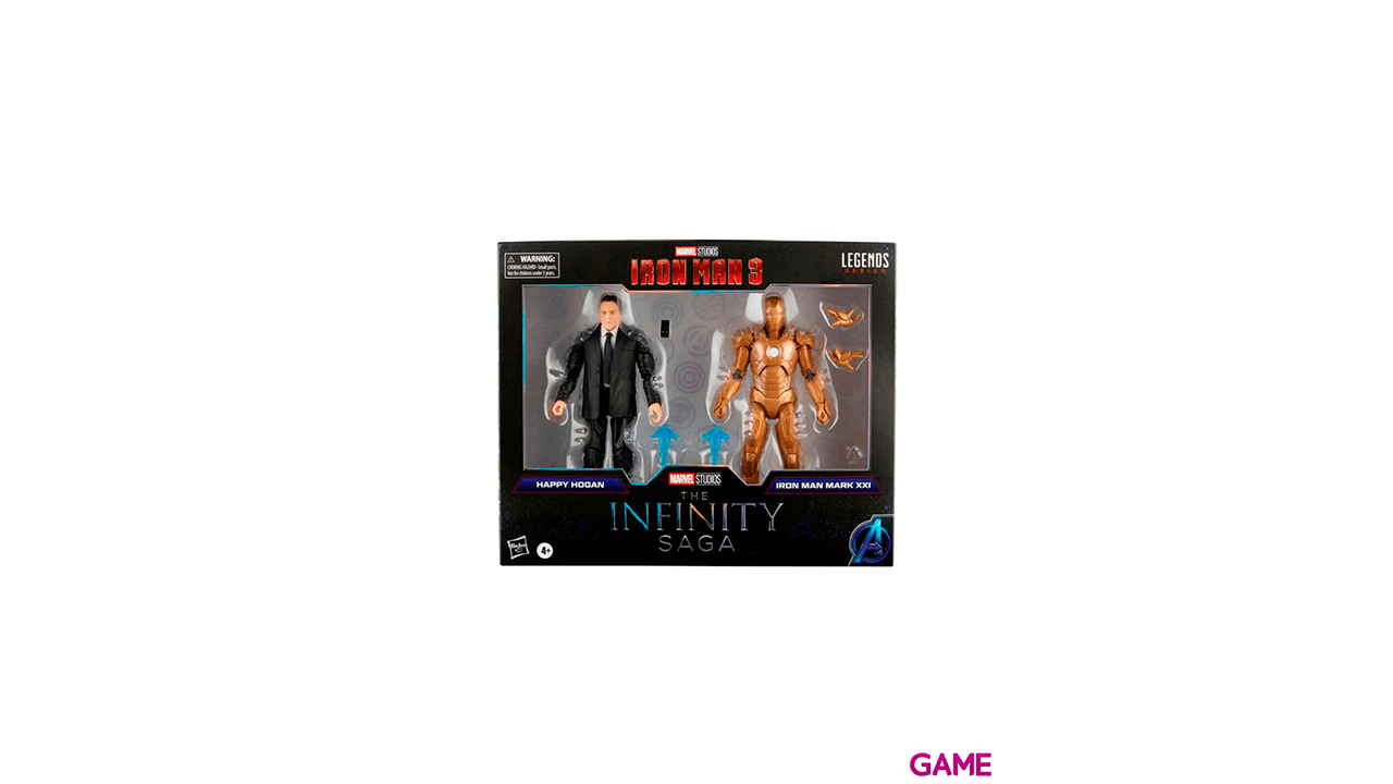 Set 2 Figuras Marvel: Happy Hogan e Iron Man Mark XXI 15cm