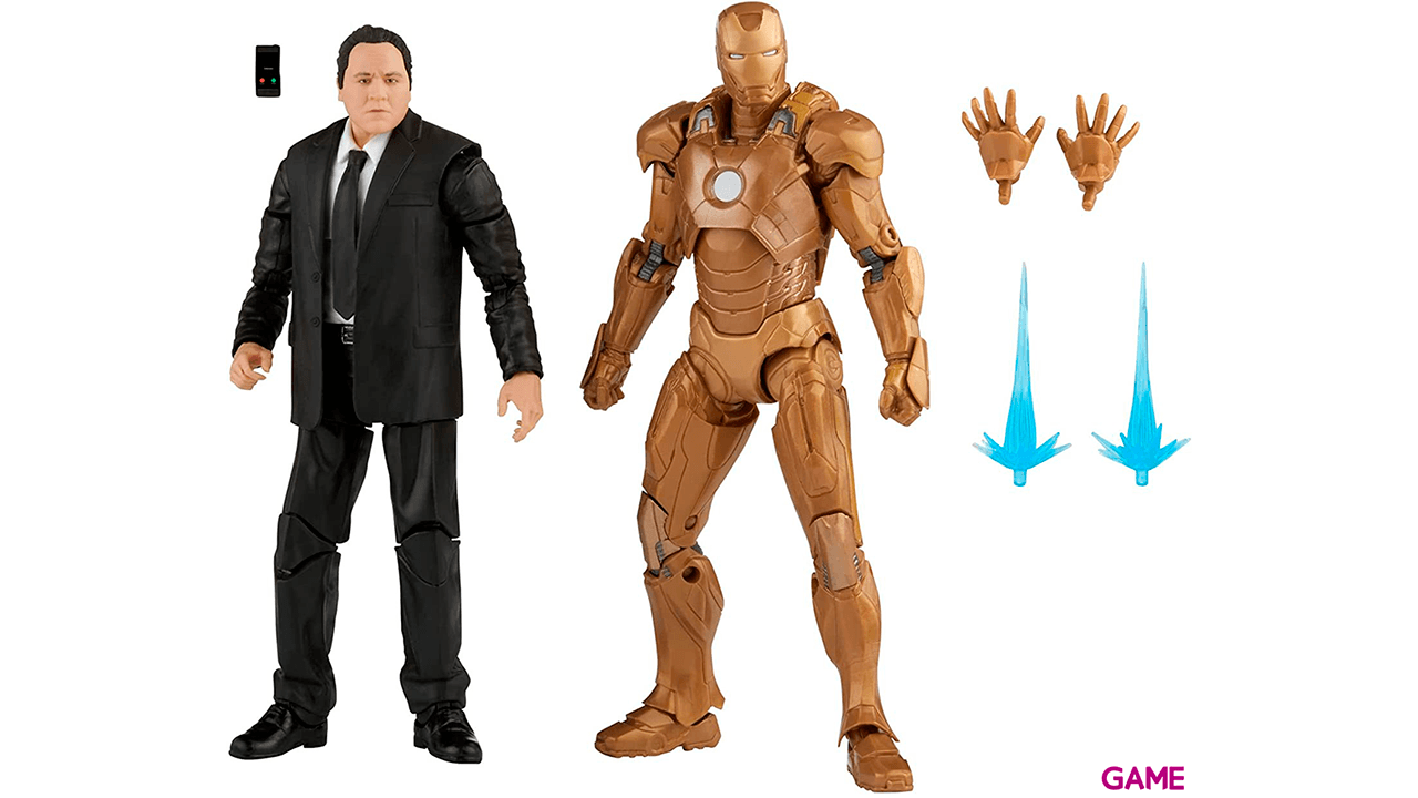 Set 2 Figuras Marvel: Happy Hogan e Iron Man Mark XXI 15cm