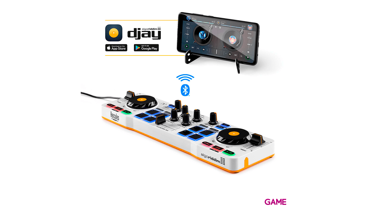 Hercules DJ Control Mix Bluetooth para Movil - 2 Decks - Mesa Mezclas