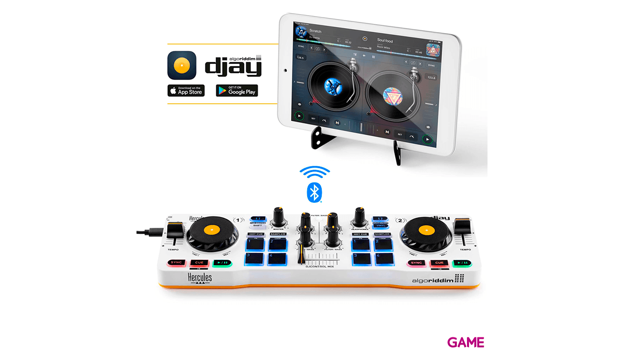 Hercules DJ Control Mix Bluetooth para Movil - 2 Decks - Mesa Mezclas