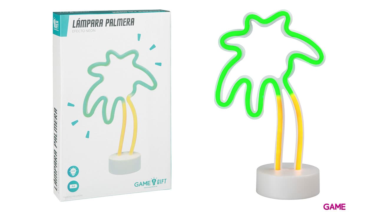 Lámpara de Neón con Peana Palmera