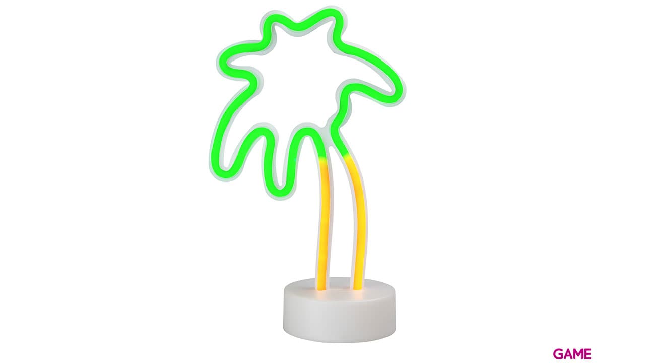 Lámpara de Neón con Peana Palmera