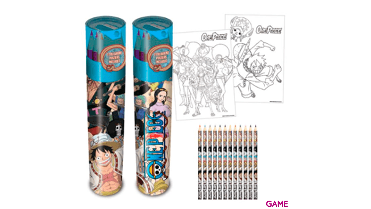 One Piece Tubo De Lápices + 2 Pósters + Sacapuntas Whole Cake Island