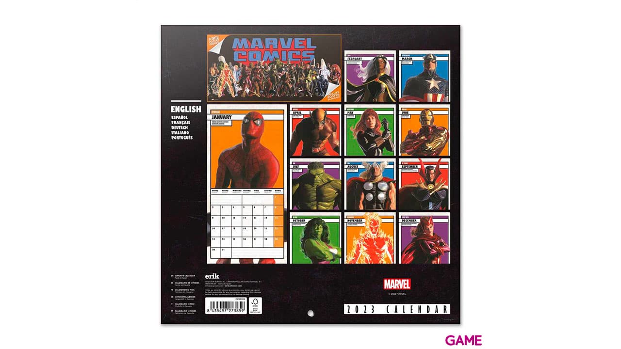 Calendario 2023 Marvel: Comics 30x30cm