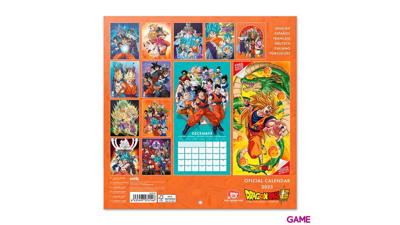 Calendario 2023 Dragon Ball 30x30cm