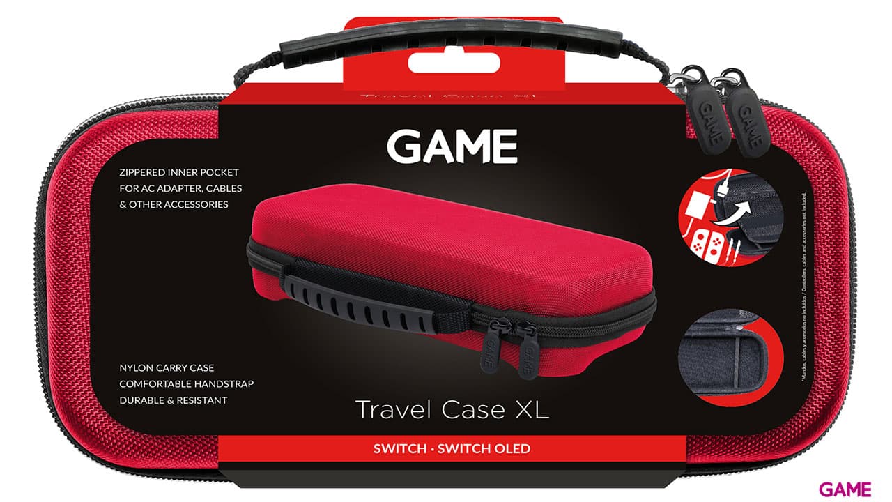 GAME GM168 Bolsa de transporte XL Roja para Nintendo Switch