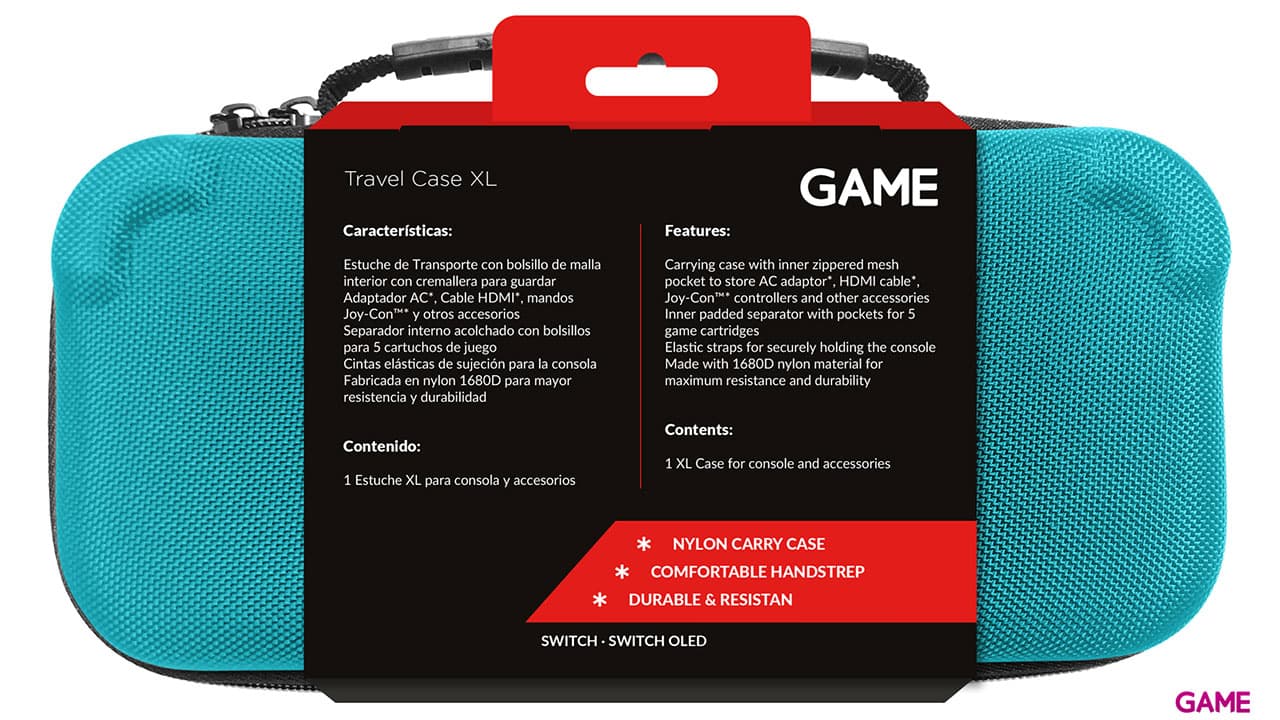 GAME GM175 Bolsa de transporte XL Azul para Nintendo Switch
