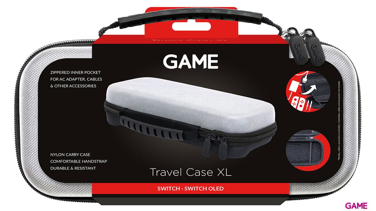 GAME GM199 Bolsa de transporte XL Blanca/Negra para Nintendo Switch