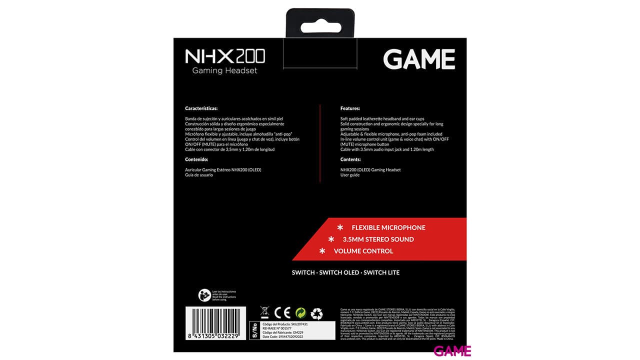 GAME NHX200 OLED Auriculares Gaming