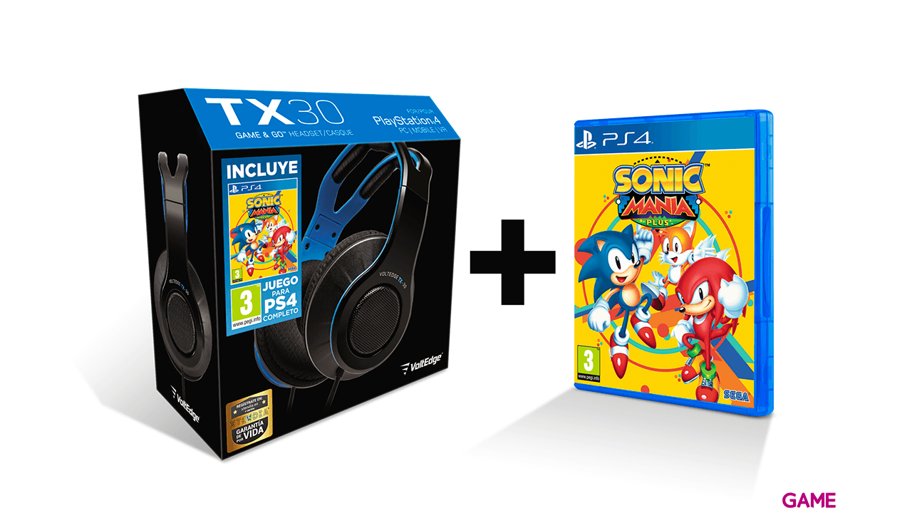 Auriculares Voltedge TX30 + Sonic Mania Plus PS4