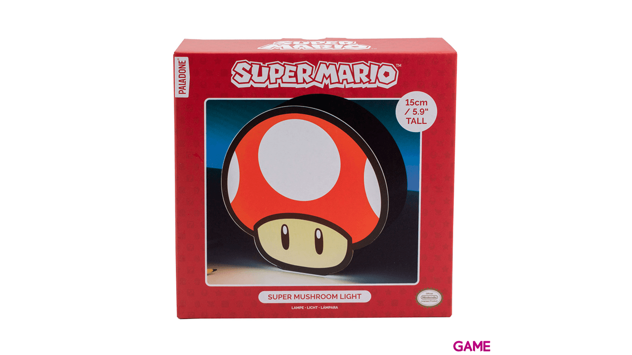 Lámpara Super Mario: Champiñón Rojo