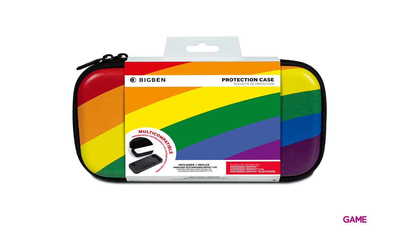 Funda Rigida Bigben para Nintendo Switch Diseño Rainbow