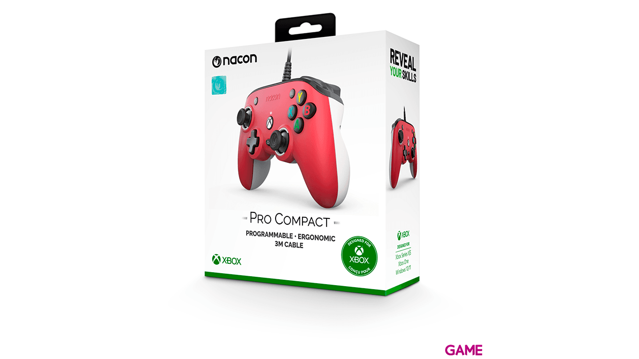 Mando con cable Nacon Pro Compact Rojo