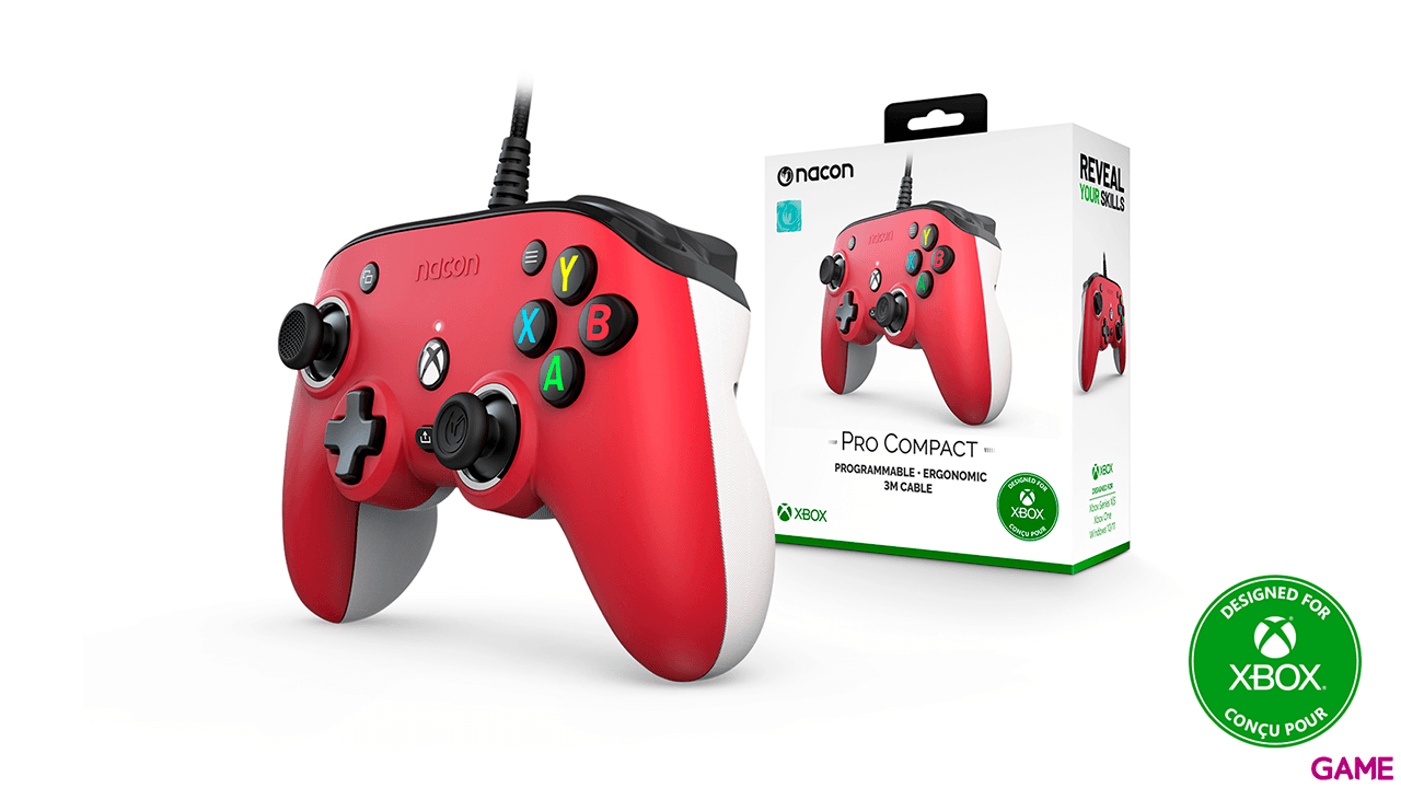 Mando con cable Nacon Pro Compact Rojo