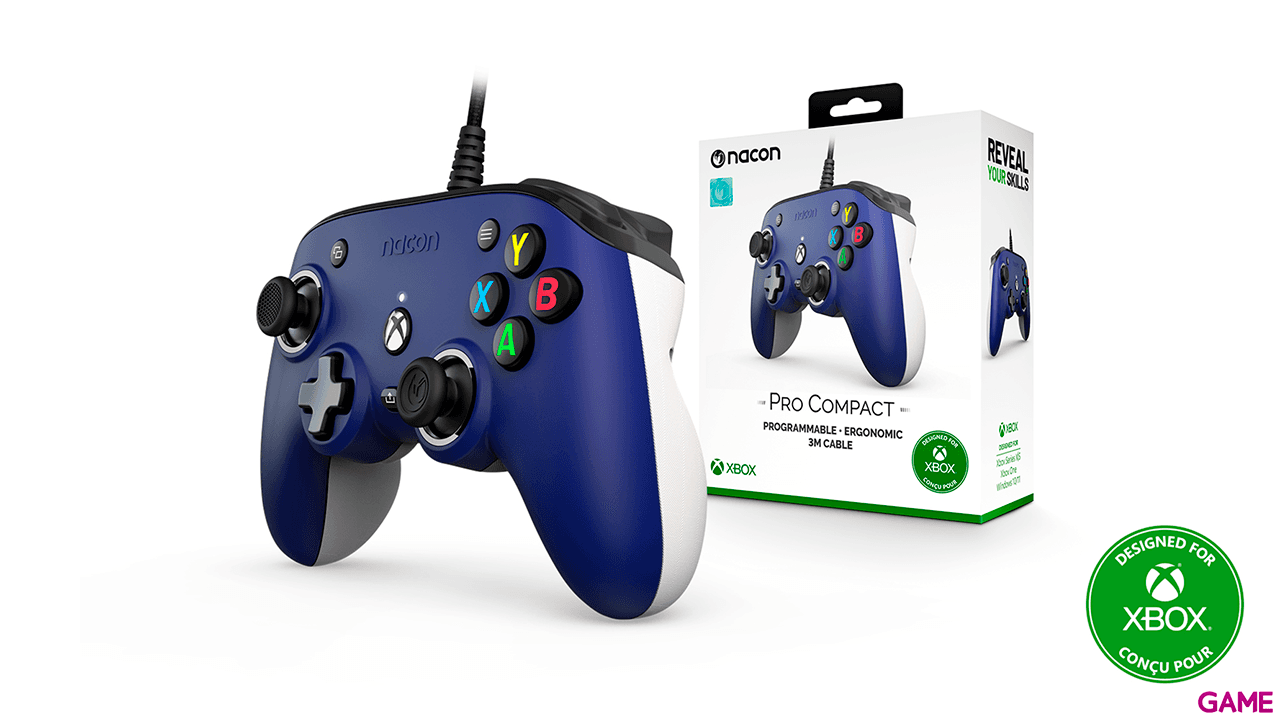 Mando con cable Nacon Pro Compact Azul