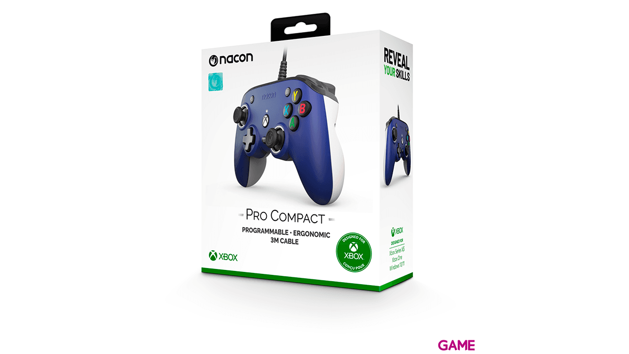 Mando con cable Nacon Pro Compact Azul