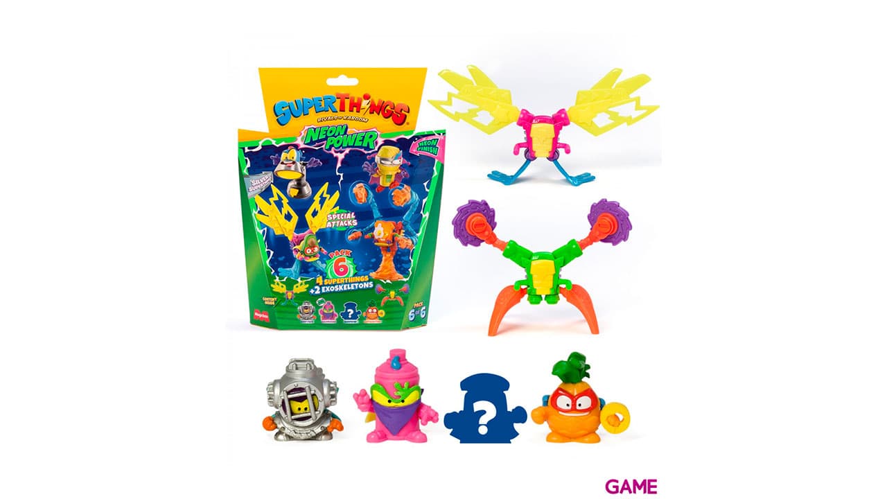 Superthings Neon Power Surtido (4 Superthings & 2 Exoskeletons)