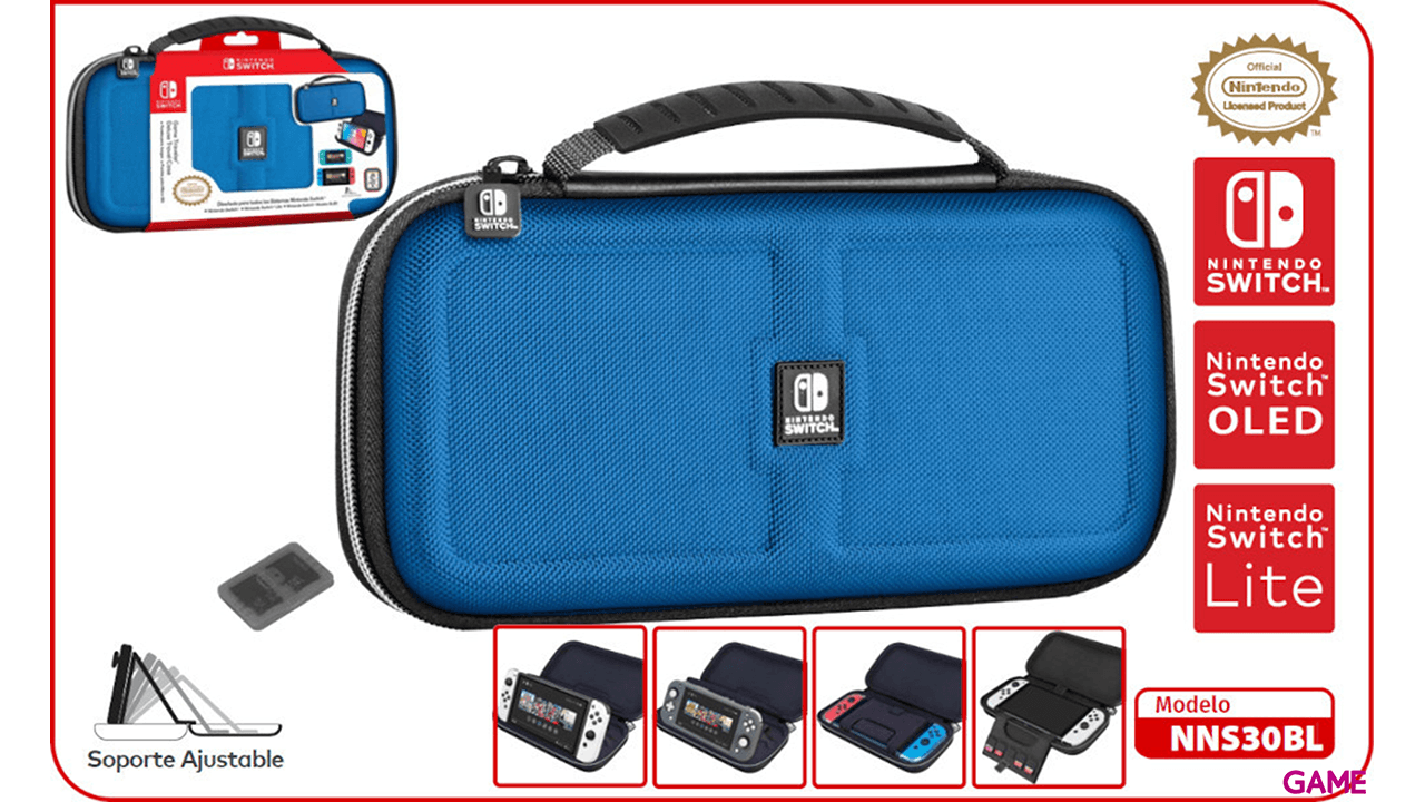 Game Traveller Deluxe Travel Case NNS30B Azul -Licencia oficial-