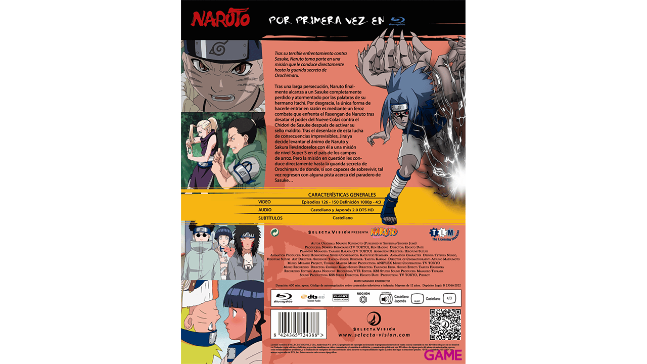 Naruto Bluray BOX 6 - Episodios 126 a 150